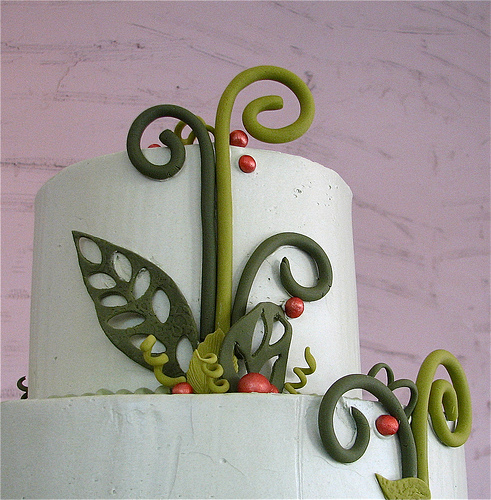 Lacy Leaf Wedding Cake by Whipped Bakeshop