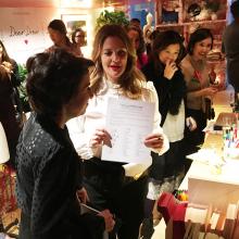 Drew Barrymore and Darcy Miller at an event at Dear Drew