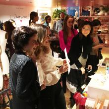 Drew Barrymore and Darcy Miller at an event at Dear Drew