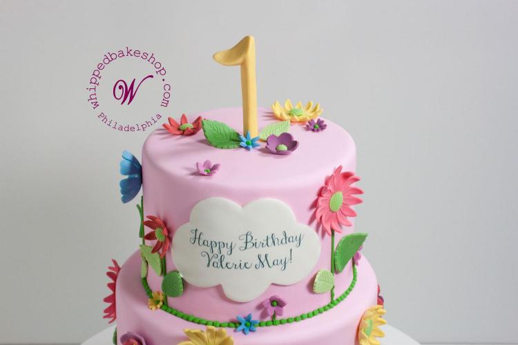 Floral First Birthday Cake by Whipped Bakeshop in Philadelphia