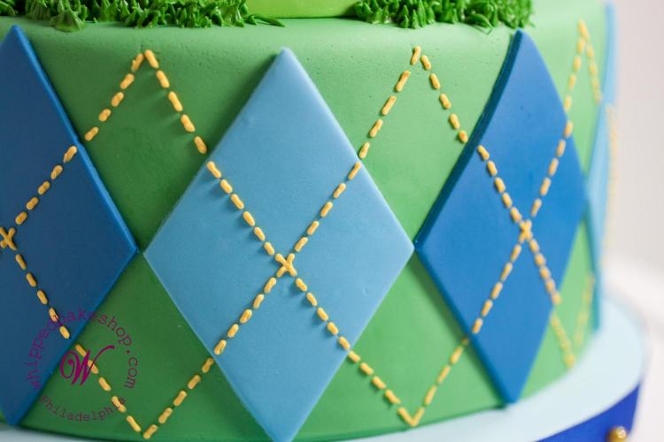 Detail of Golf Cake by Whipped Bakeshop in Philadelphia