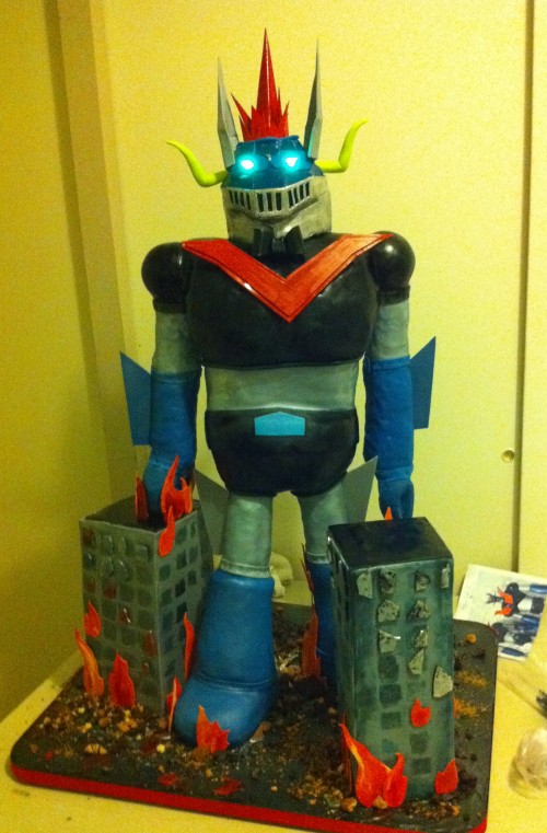 Tranzor Z Robot Cake Fully Assembled Backstage at the Venue