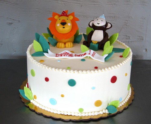 Lion and Monkey Birthday Cake from Whipped Bakeshop