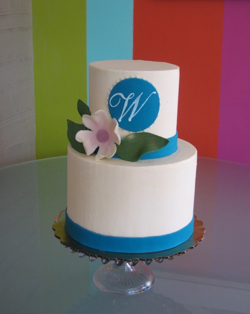 Monogram Wedding Cake by Whipped Bakeshop