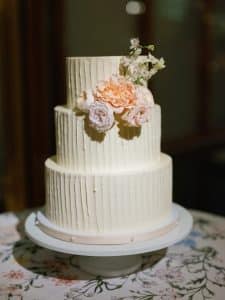 Wedding cake by Whipped Bakeshop, as seen at a wedding at the Barnes Foundation venue in Philadelphia