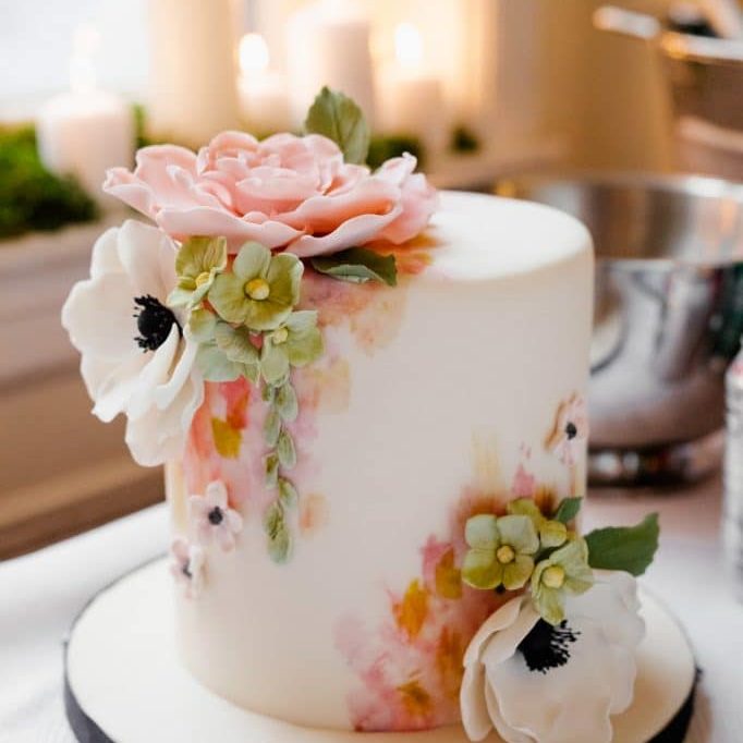 painted flower cake whipped bakeshop