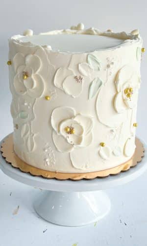Floral buttercream celebration cake by Whipped Bakeshop in Philadelphia