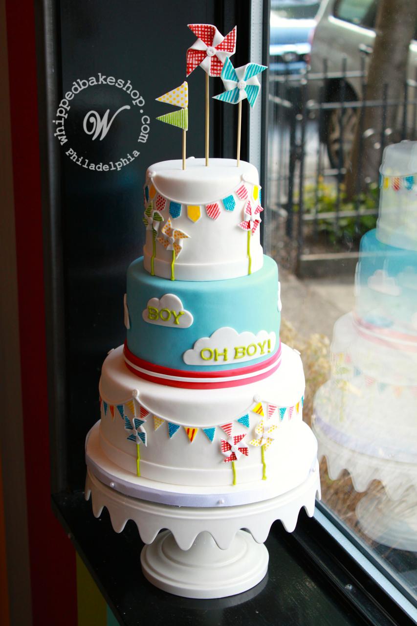 Pinwheel Baby Shower Cake by Whipped Bakeshop