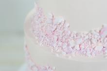 Crushed meringue cake detail. Whipped Bakeshop cake for Smoochie Paper