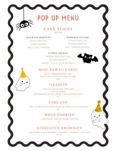 Whipped Bakeshop Sweet 16 Pop Up Menu