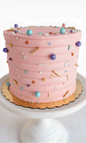 Rainbow Puffy Sprinkle Cake
